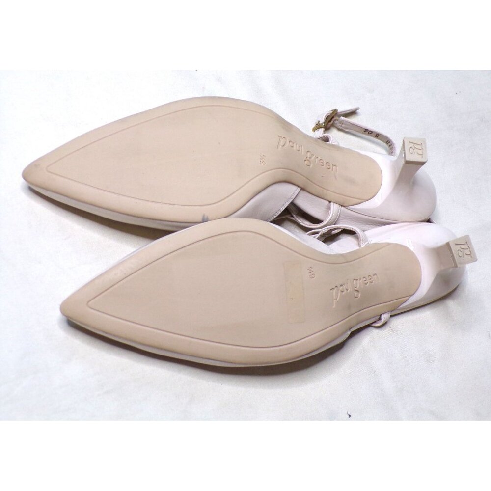 🆕PAUL GREEN Tabitha Slingback Pointed Toe Kitten Heel Pump Shoes 8.5 Ivory - Picture 10 of 10
